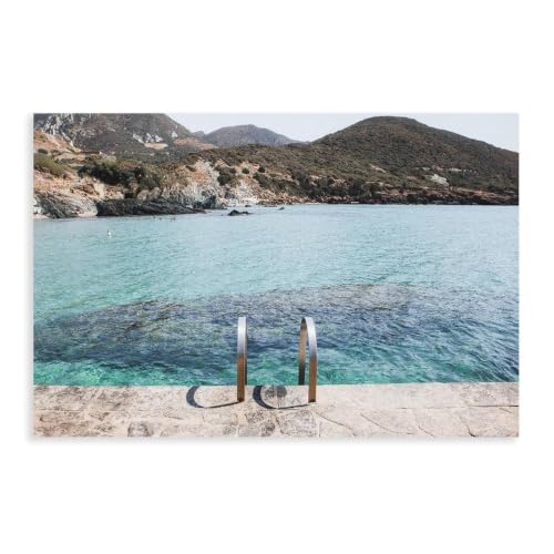 Poster de la mer Méditerranée sur toile 61x91 cm pour salon