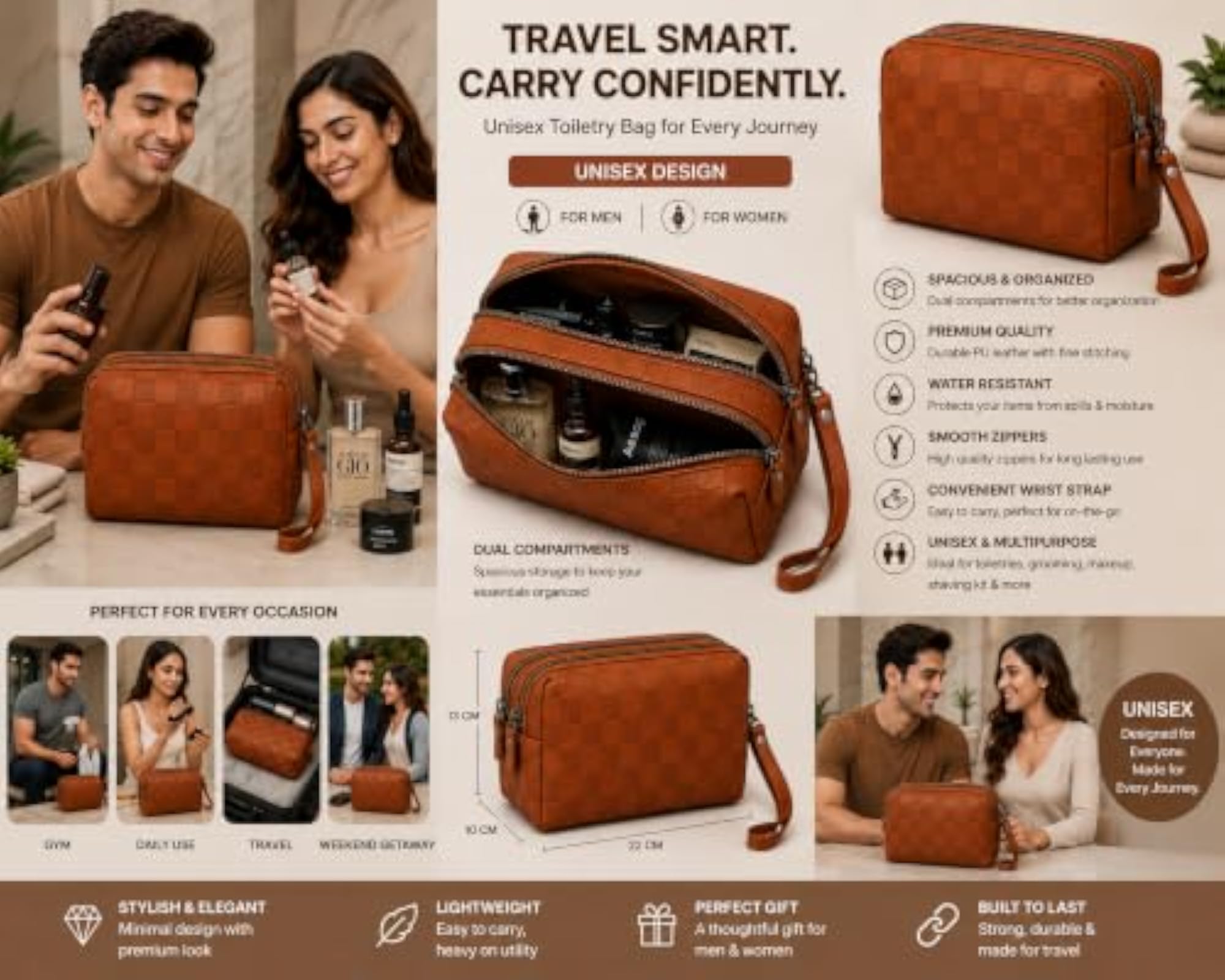 Travel Toiletry Bag for Men & Women