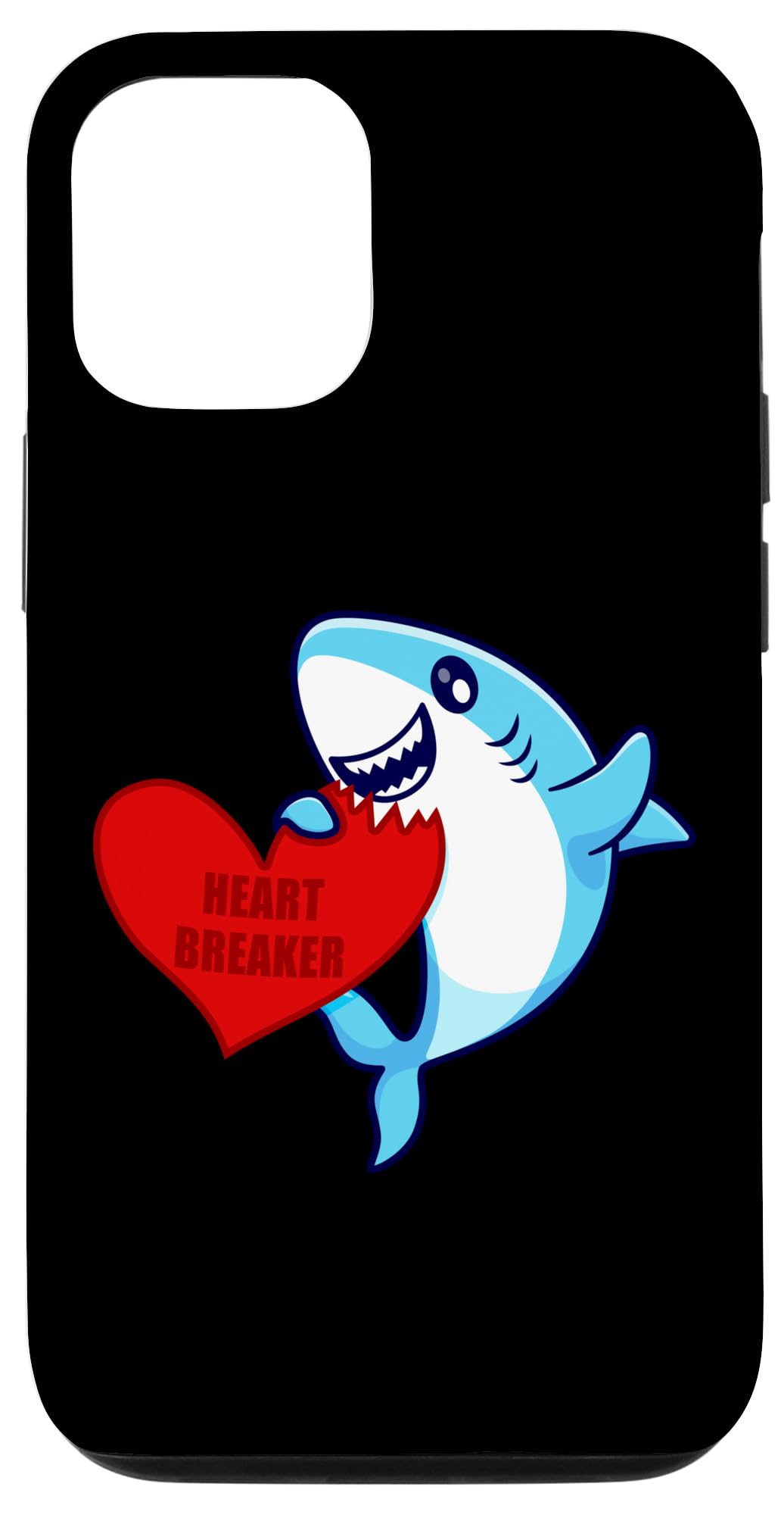 iPhone 14 Heartbreaker Valentine's Day Funny Shark Eating A Red Heart Case