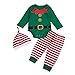 FYMNSI Baby Säugling Mädchen Jungen Elf Outfit Santa’s Kleiner Helfer Kostüm Langarm Strampler Spielanzug Body Hose und Hut 3tlg Schlafanzug Pyjama Set 1. Weihnahcten Party Bekleidungsset 6-12 Monate