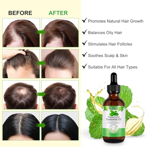 Pfefferminzöl 60ml, Minzöl Pfefferminzöl Ätherisches Öl, 100% reines, natürliches, kaltgepresstes Peppermint Oil für Haarpflege, Massage, Hautpflege, Kopfschmerzlinderung, Frisch & Belebend