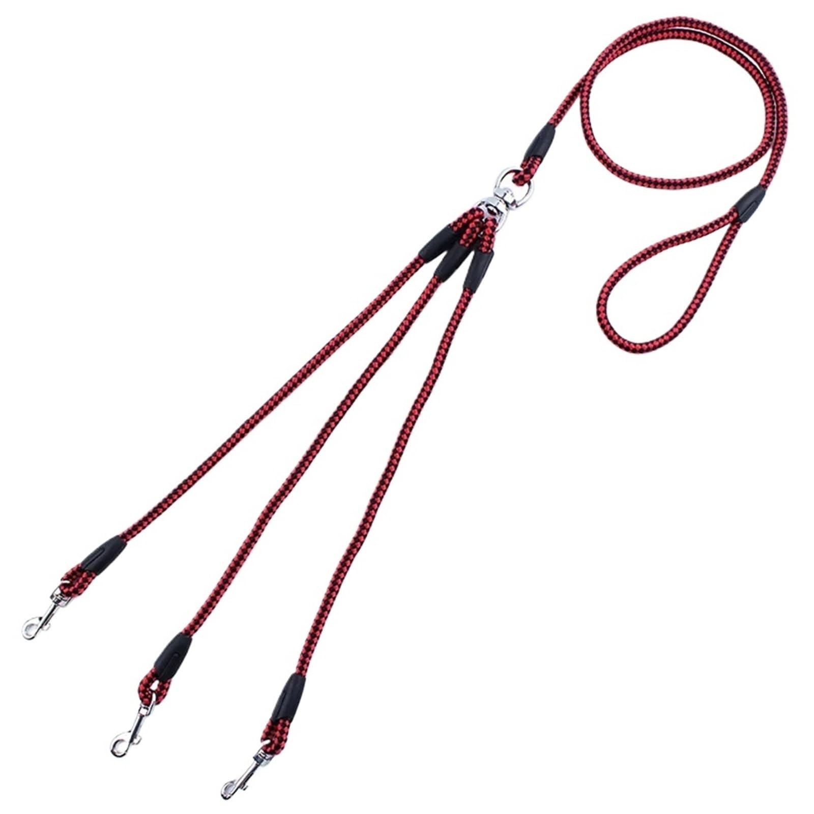 Acoplador de correa de perro de 3 vías, divisor sin enredos para pasear perros y gatos pequeños, cuerda de tracción triple para un fácil control y comodidad durante las actividades al aire libre
