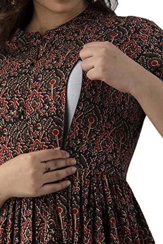 Image of New Elite Rayon Anarkali Maternity Feeding Kurti with Both Side Zipper