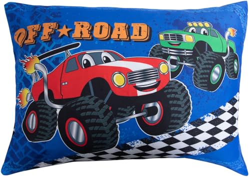Image of Todays Kids Monster Trucks Bedding Toddler Bed Sheets - 2-Piece Toddler Bed Sets for Boys Crib Size, Fitted Crib Sheet & 20x30 Pillowcase, Soft Breathable & Fade-Resistant Microfiber, Machine Washable