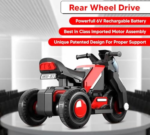 Image of Wishmaster Fully Assembled Ready to Ride Kids Ride On Bike Toy for Ages 2, 3, 4 Years, Birthday Gift for Boys and Girls (Royal Baby EV Bike [ 2,3,4 Year Kids], Red)