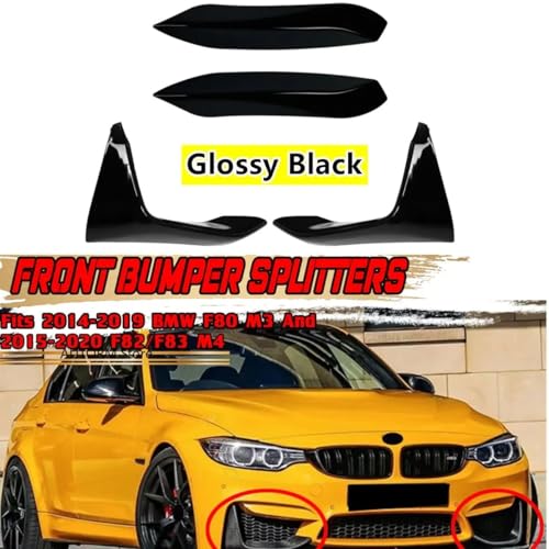 Spoiler de pare-chocs avant noir brillant pour BMW M3 F80 et M4 F82 F83 2014-2020