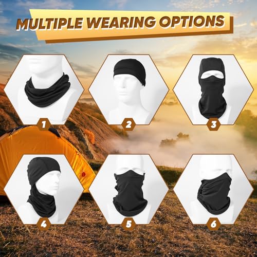 Ameceres Kids Balaclava Face Mask Summer Cooling Face Cover Uv Protector Lightweight Neck Gaiter Skiing Cycling Fishing Black thumb #3