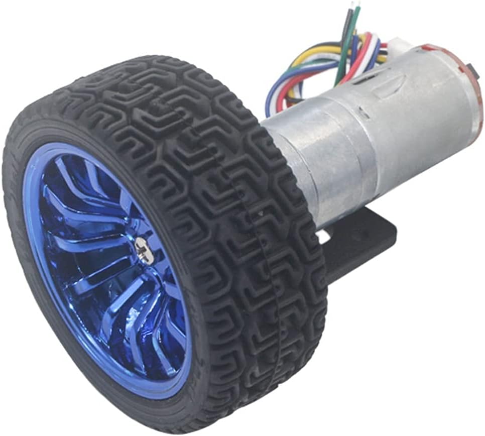 DC Motor D C 6V 12V 24V 12-1360 RPM Mini Encoder Gear with Coupling 65mm Wheel Smart Tracking Line Car Kit : 12, Voltage 6volt(Dc 6volt,280 RPM)
