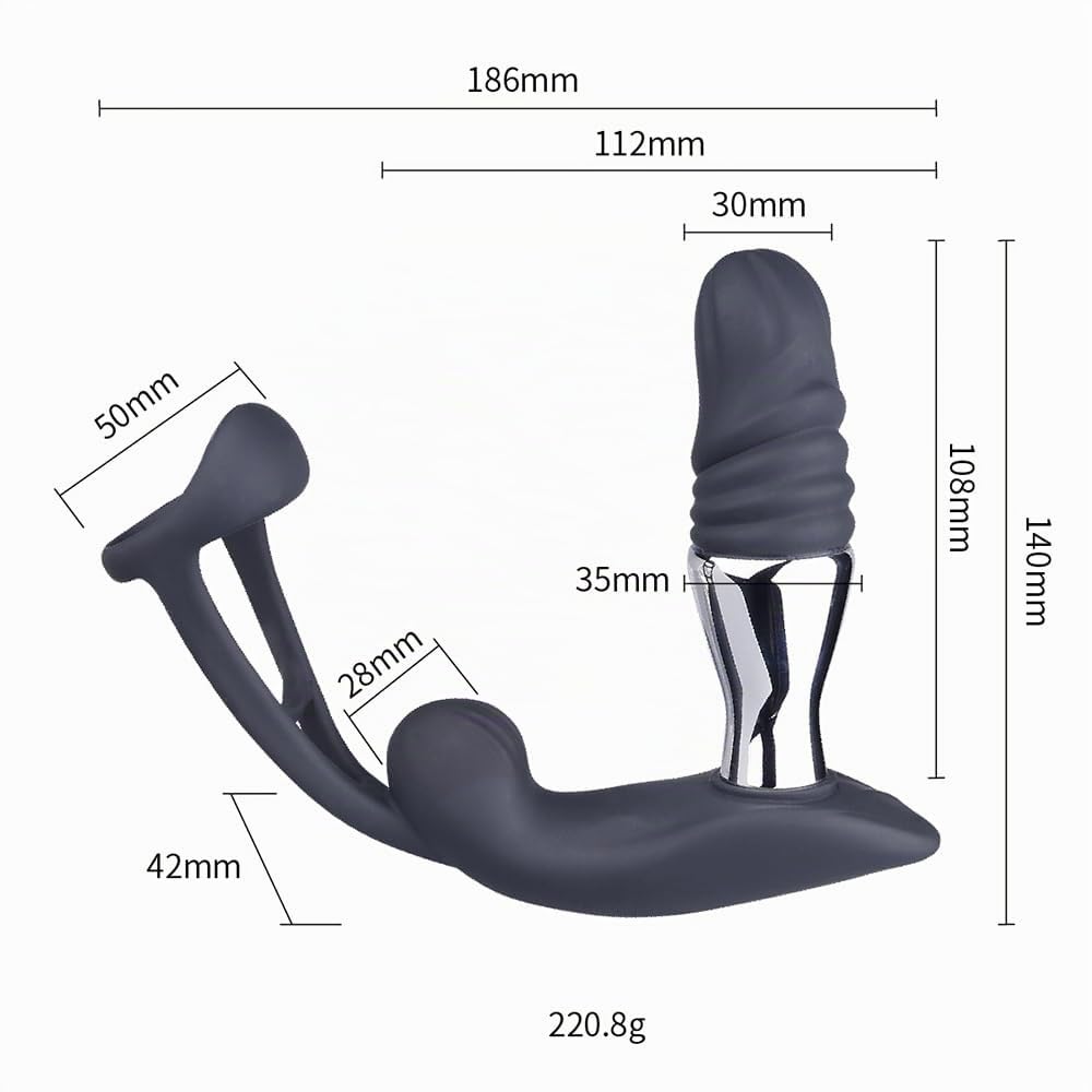 Kuaecr 3in1 Elektro Shock Anal Vibrator Penisringe Prostata Stimulator Set mit 10 Teleskop Vibrationsfunktion & 3 Elektrostimulation Modi, Anal Massagegerät SM Extrem Sexspielzeug für Männer Solo