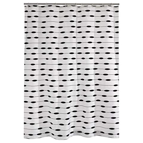 RIDDER Black Polyester Shower Curtain 180x200 cm Cover