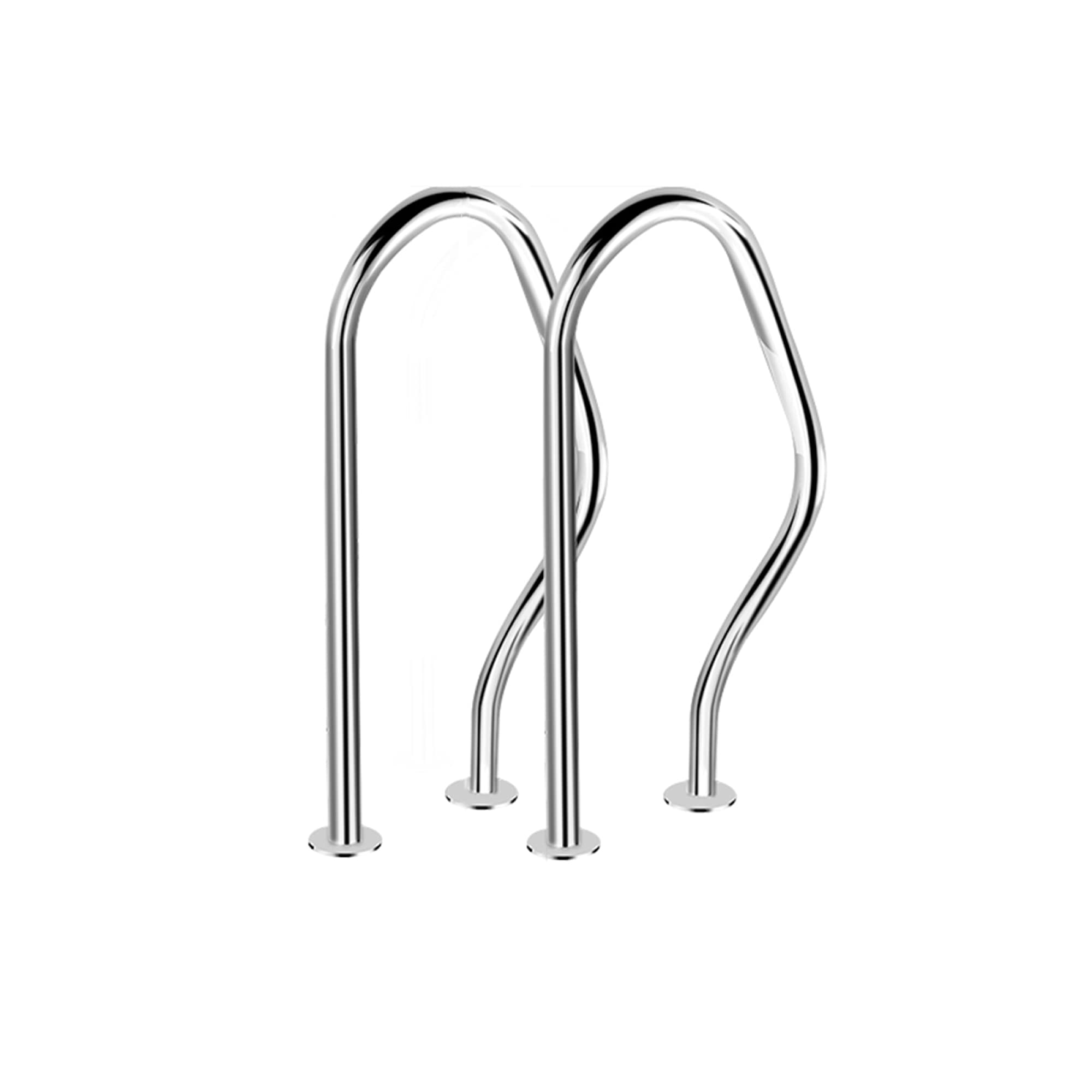 Main courante de piscine en acier inoxydable 304 inox argenté lot de 2 rampes