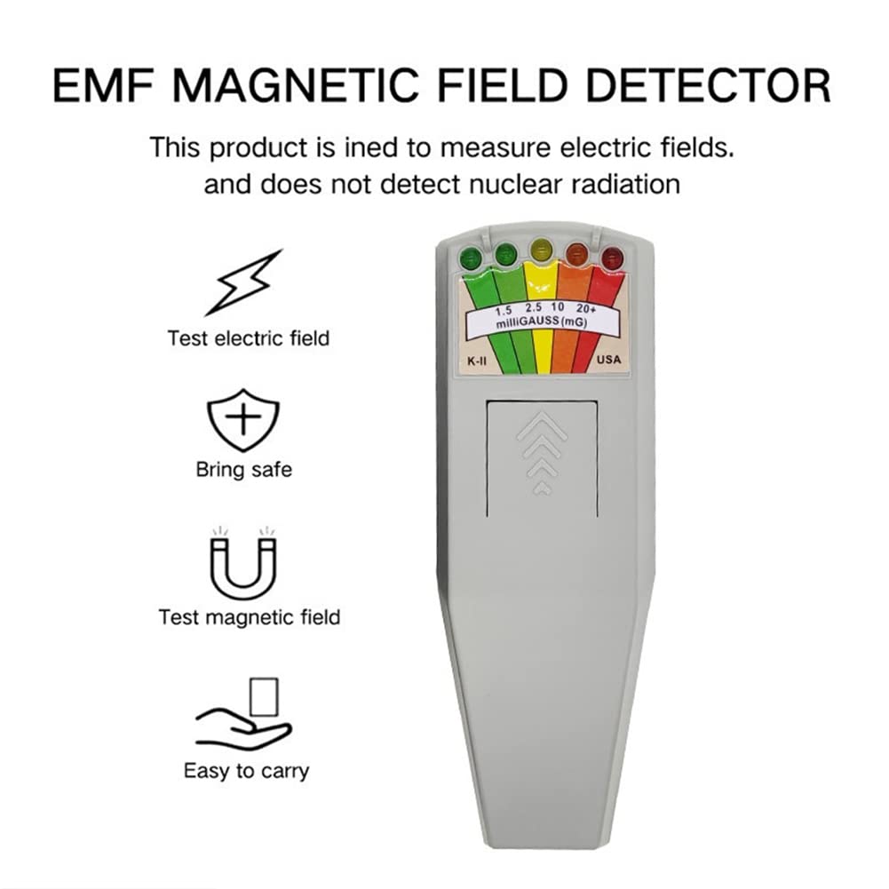 K2 Medidor de Radiación de Campo Electromagnético Digital Portátil 5 LED Gauss EMF para la Seguridad Personal de la Caza de Fantasmas