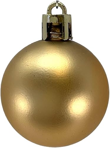 Miniatura 4 de Juego de 20 adornos navideños de bola rosa y dorada de 1.5 pulgadas, brillante, mate y purpurina