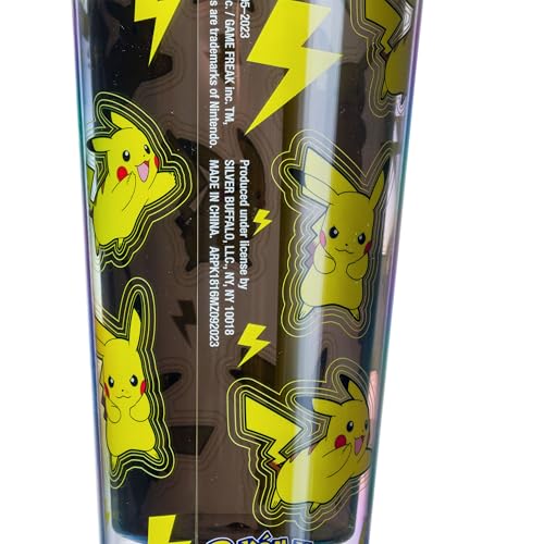 Image of Silver Buffalo Pokemon Lightning Pikachu, Dome Top Travel Tumbler, 24oz | 0.71 Liters