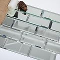 Soulscrafts Peel and Stick Mirror Tiles, 3x6 Inch Beveled Mirror Subway Tile for Kitchen Backsplash Bathroom Wall 40 Pcs