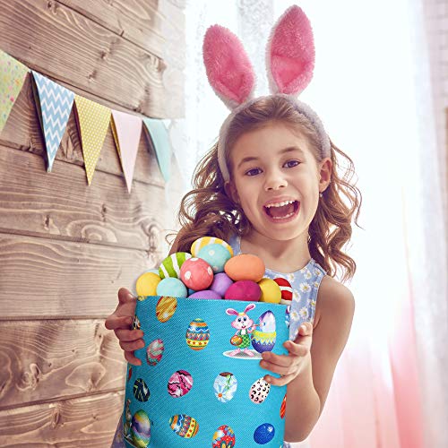 image for Fancymall Easter Bunny Bags Easter Eggs Hunt Baskets for Kids with Han