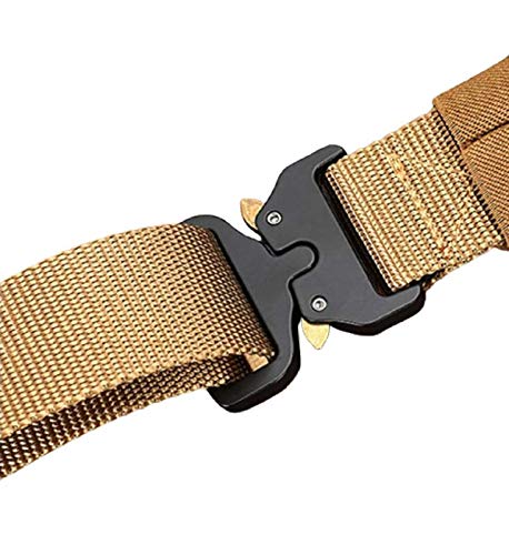Contacts Men's Synthetic Quick Release Buckle Nylon Belt (Free Size-Beige)… 2