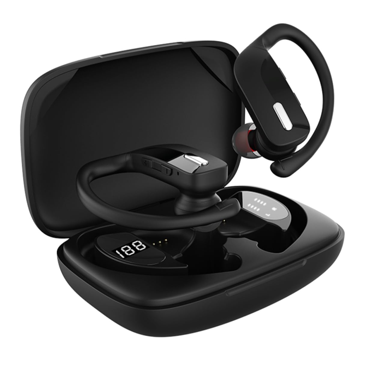TEHAUX Auriculares Inalámbricos Supraaurales Mini para Dormir, Portátiles, Sonido sin Pérdidas, Negro, 1 Juego, en ABS y Silicona