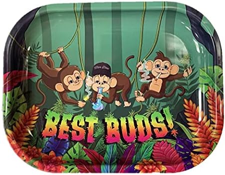 Wise Skies Metal Rolling Tray Smoking Accessories Characters Rolling Papers Rolling Tip Small (High Maintenance Pink)