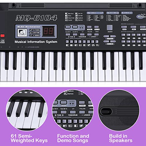 Clavier Piano Enfant Numérique 61 Touches, Musique Clavier Portable Keyboard Piano pour Enfants Débutant avec Microphone… - Les Beatles, Paul McCartney, John Lennon, RIngo Starr, George Harrison Clavier Piano Enfant Numérique 61 Touches, Musique Clavier Portable Keyboard Piano pour Enfants Débutant avec Microphone… – Image 4
