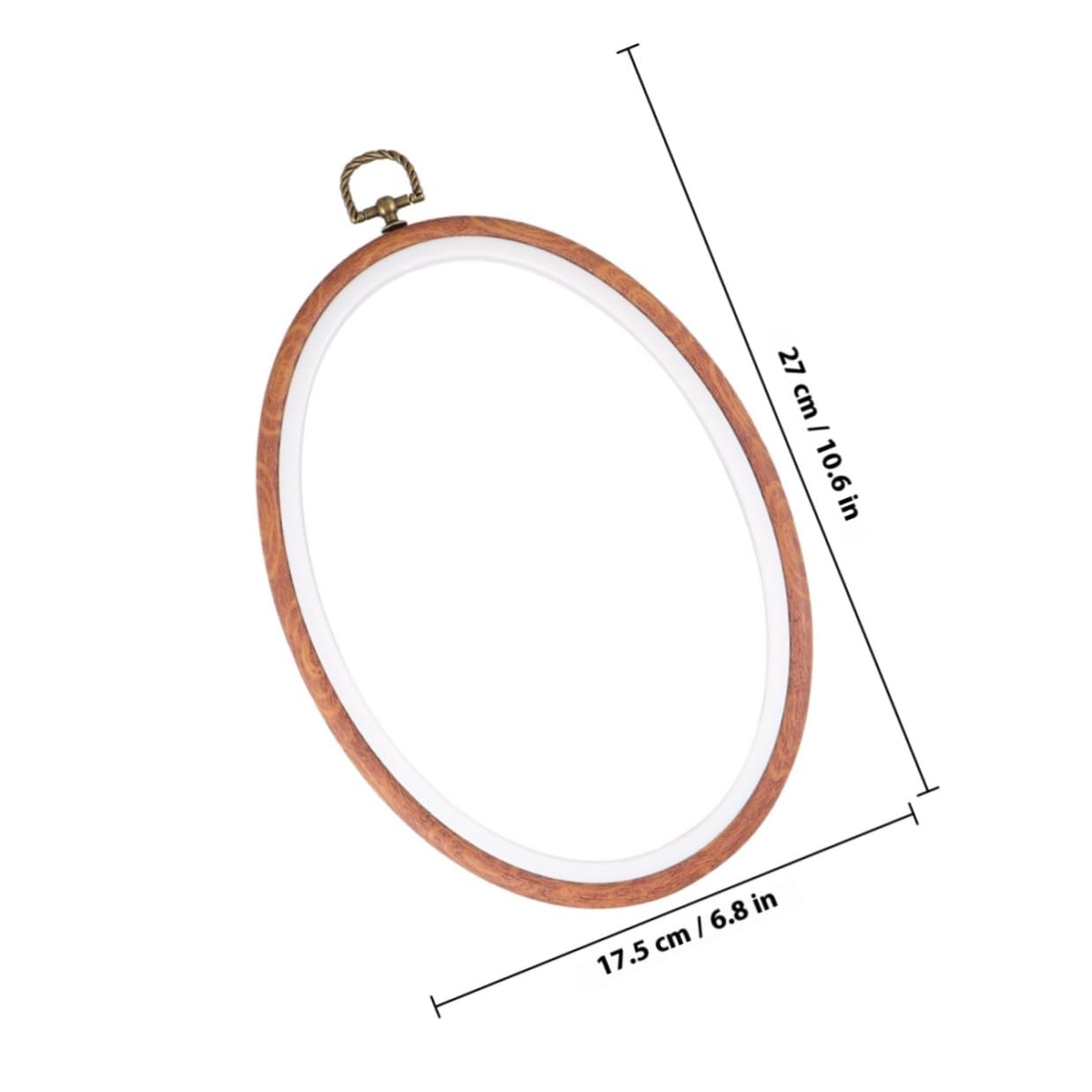 Operitacx Kreuzstichrahmen Oval 3 Stück 18X25cm Holzoptik Stickrahmen für Wanddekoration und Selbstgemacht Stickprojekte