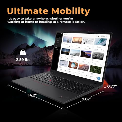 Image of Lenovo ThinkPad T16 G3 16 inch WUXGA Laptop, Intel Ultra 5 125U, 16GB DDR5, 800GB Storage (512GB SSD+288GB Docking Station Set), Backlit Keyboard, Fingerprint Reader, Wi-Fi 6, Windows 11 Pro, Black