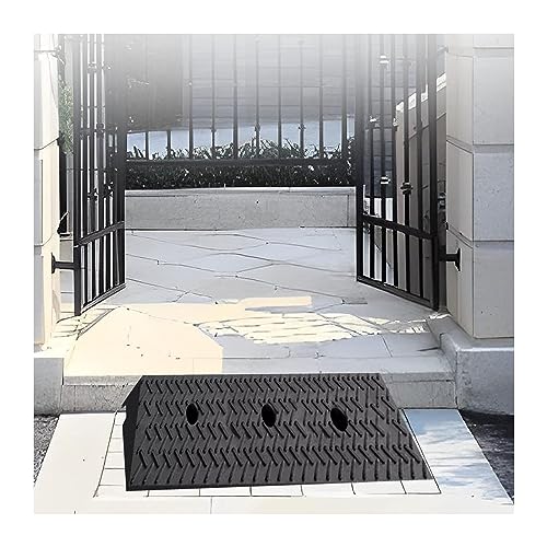 Rubber Ramp,Anti-Slip Surface Rise Threshold Ramp, Channel s Entry Hoverboards, Grid Structure Rubber Treads Curbs for Doorways Bathroom, Size :
