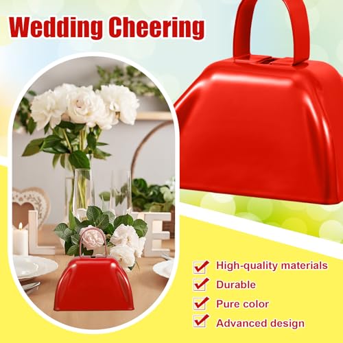 Boao 100 Pcs Metal Cowbells Bulk with Handle Sport Noise Maker, Red by Boao - Image 7