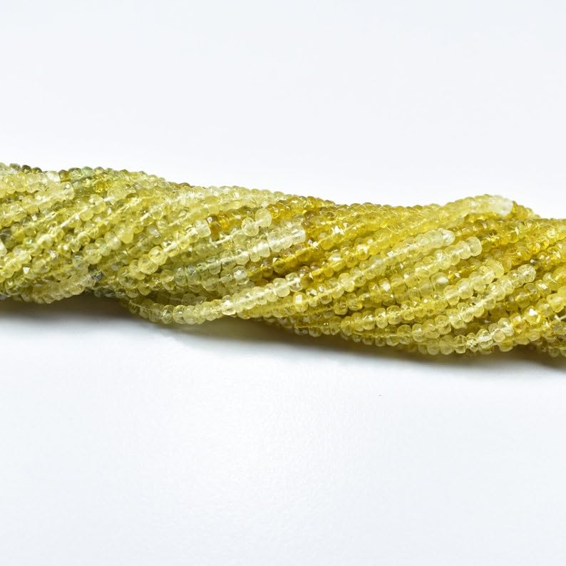 Perles en diopside jaune pour fabriquer vos bijoux d'été et colliers de vacances