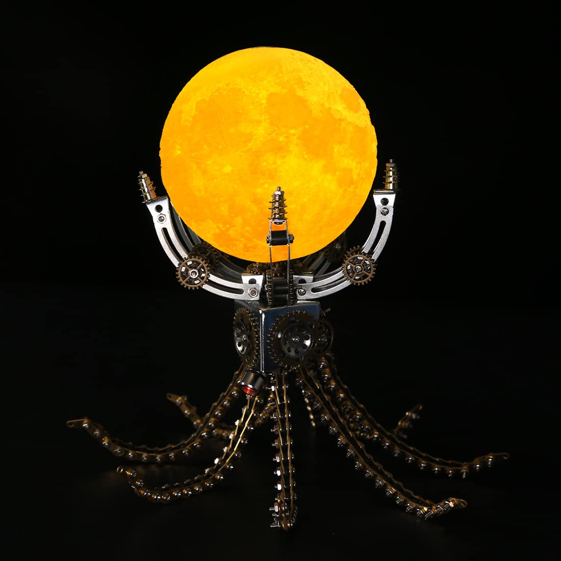 Zestaw modeli 3D Metal Puzzle, Mechaniczna podstawa ośmiornicy, Światła księżycowe Dotykowe lampy 3 kolory, DIY Ręczny montaż modeli zwierząt, Boże Narodzenie Urodziny dorosłych, 1060