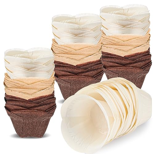 Gejoy 300 Pcs Lotus Tulip Cupcake Liners Baking Muffin Paper Baking Cups Cupcake Liners Holders Cupcake Wrapper for Party, Wedding, Birthday, Christmas, Baby Showers, 3 Colors (Delicate)