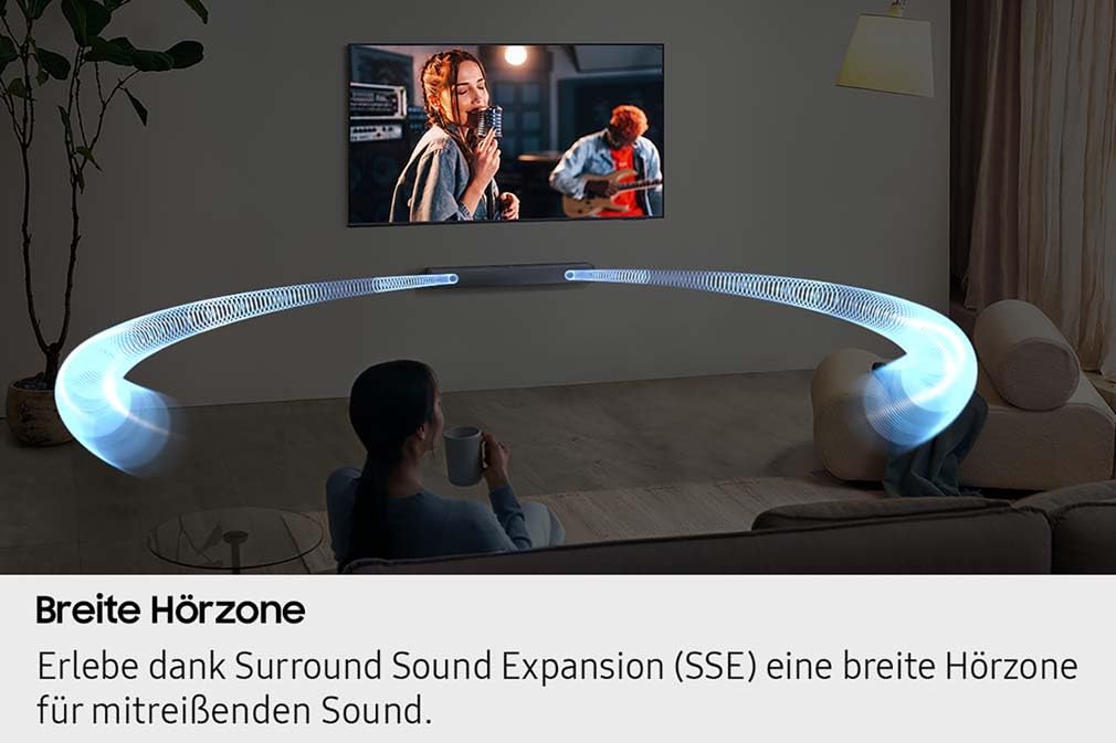 Samsung HW-B410GF B-Series 2.0-Kanal-Soundbar für Fernseher, TV-Lautsprecher mit integriertem Subwoofer, One Remote Control, Game Mode, Bluetooth, Surround Sound Expansion (SSE)