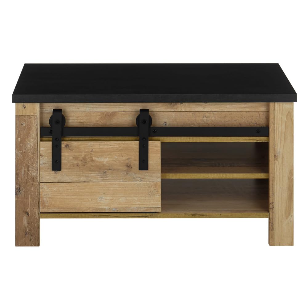 Lomadox Wohnzimmer Komplett Set Old Style hell anthrazit B/H/T: ca. 570/201/43 cm