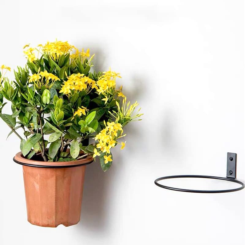 YARNOW 2er Set Blumentopf-Halter – Hängende Metall-Körbe Für Geländer, Balkon, 30x25x21.5 Cm, Schwarz