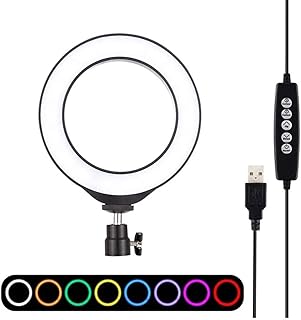 LED Ring Light with Stand and Phone Holder, Camera Photo Video Lighting Kit, Mobile Flashes, Dimmable Desk Makeup Ring Light for Photography, for YouTube Instagram Video, Photography,B