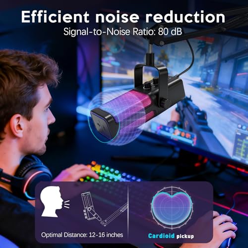 Microphone USB PC VCOM avec bras dynamique, kit complet pour baladodiffusion et streaming - 7