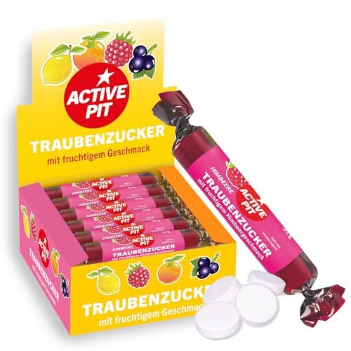 Pit Hoffmann Traubenzucker – Active Pit Traubenzucker-Rolle, leckerer Himbeere-Geschmack, schnelle Energie für Groß und Klein – 20er Pack 20 x 33 g