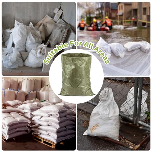 Maqihan LX-GREEN BAG 19 Empty Sand Bags - 8Pcs Green Woven Polypropylene Heavy Duty Tear Resistant Sandbags thumb #6