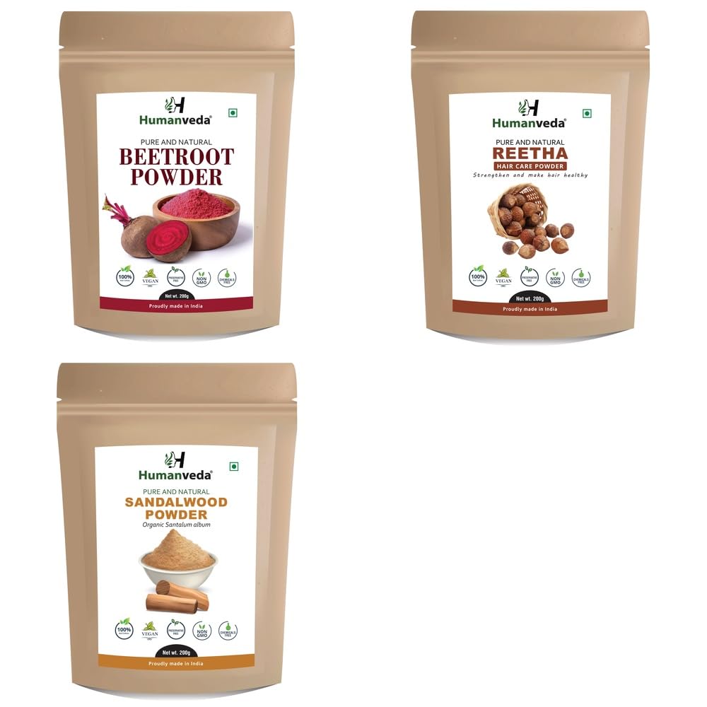 Pure Beetroot Powder, Reetha Soapnut Powder and Sandalwood Powder Combo Pack for Comprehensive Hair Care and Radiant Glowing Skin Rejuvenation Ayurvedic Product and Natural Organic and-image-31