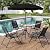 TAVATA 6 Piece Patio Dining Set with Umbrella, Outdoor Furniture Set with 4 Folding Chairs & Portable Metal Garden Table for Lawn, Backyard, Deck, Camping?Black?
