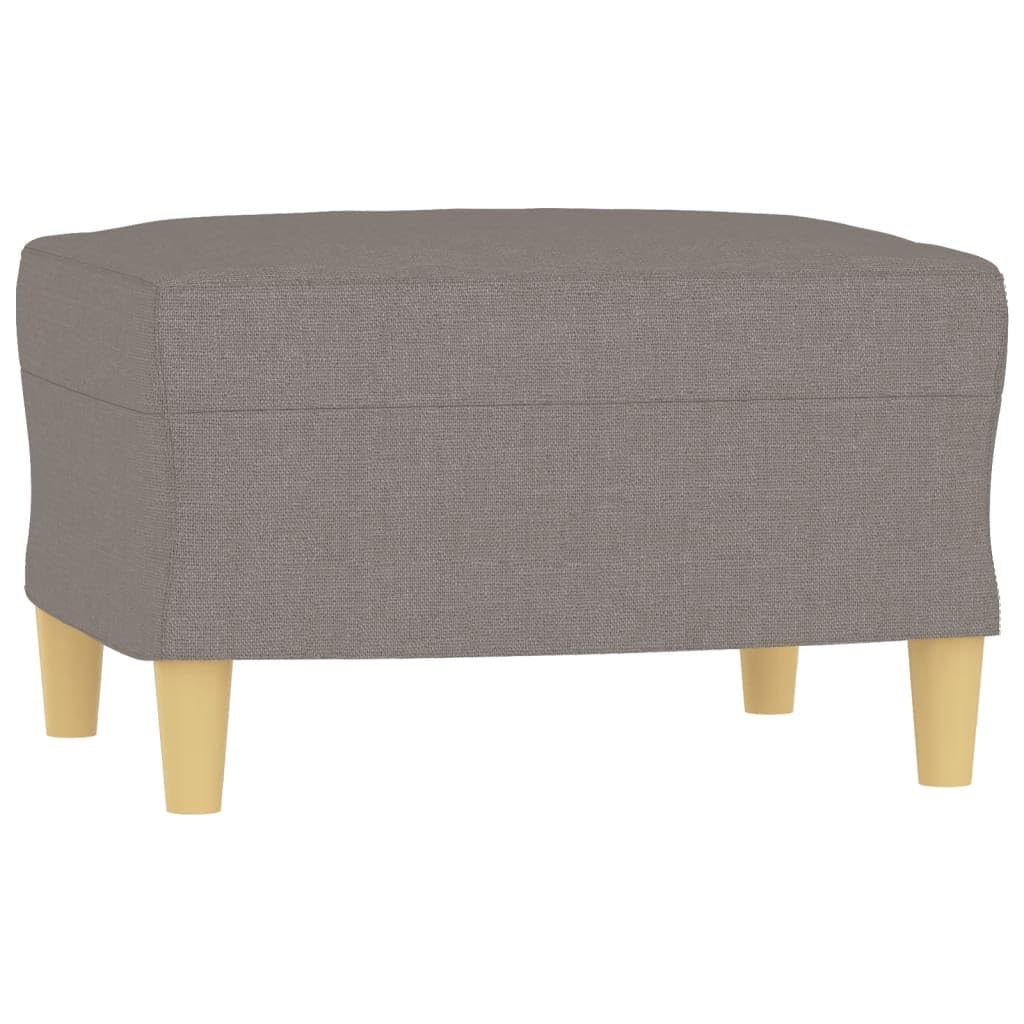 3-częściowy komplet mebli w kolorze szarobrązowym (taupe), 2 x 2-osobowa sofa i podnóżek, wytrzymała rama ze sklejki, wygodna tapicerka, nowoczesny zestaw mebli do salonu