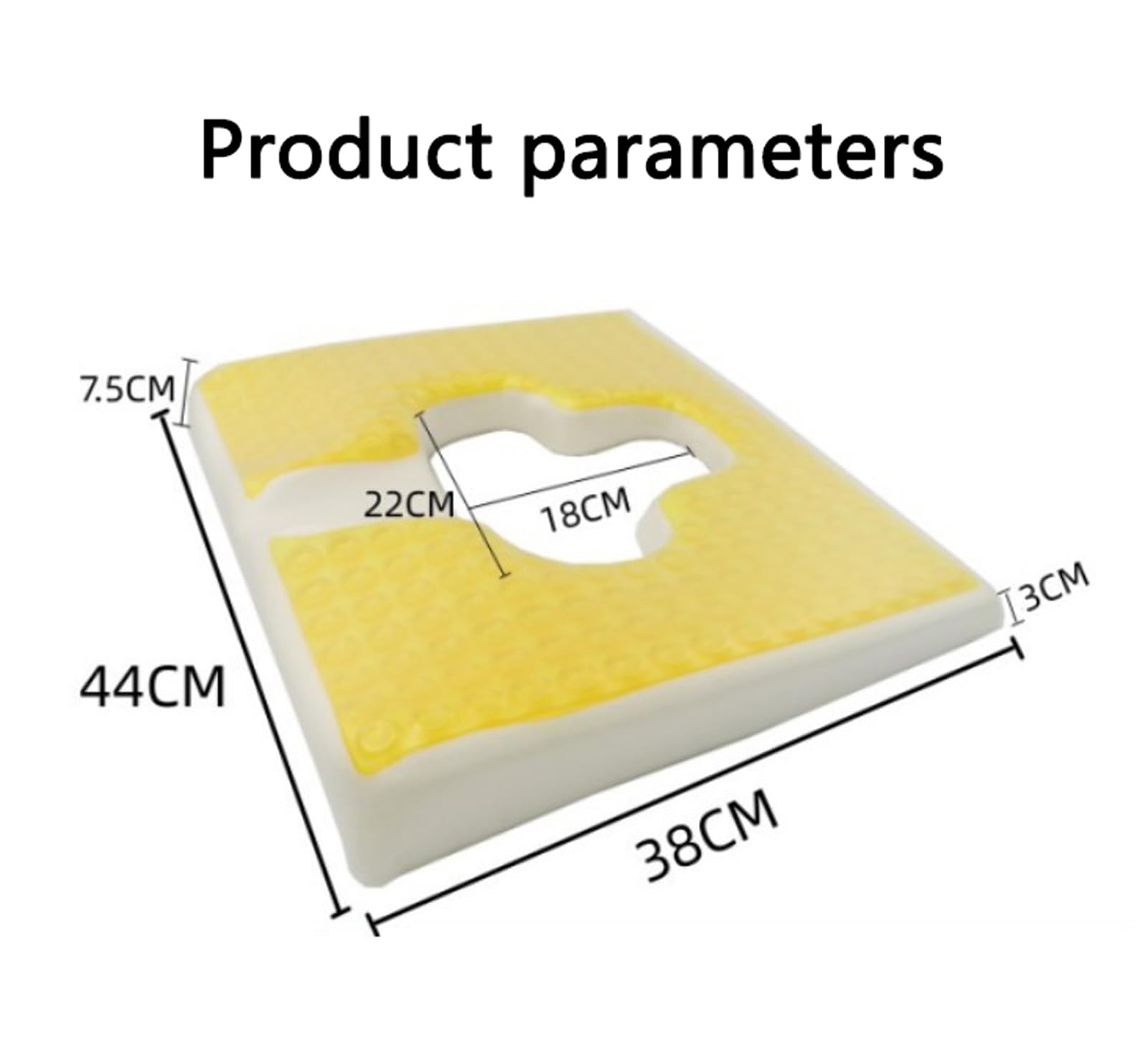 Cojín Antiescaras, Cojines para El Trasero, Almohada para El Coxis con Apertura En Forma De T, para Personas Mayores, Postrados En Cama, Discapacitados, Amarillo