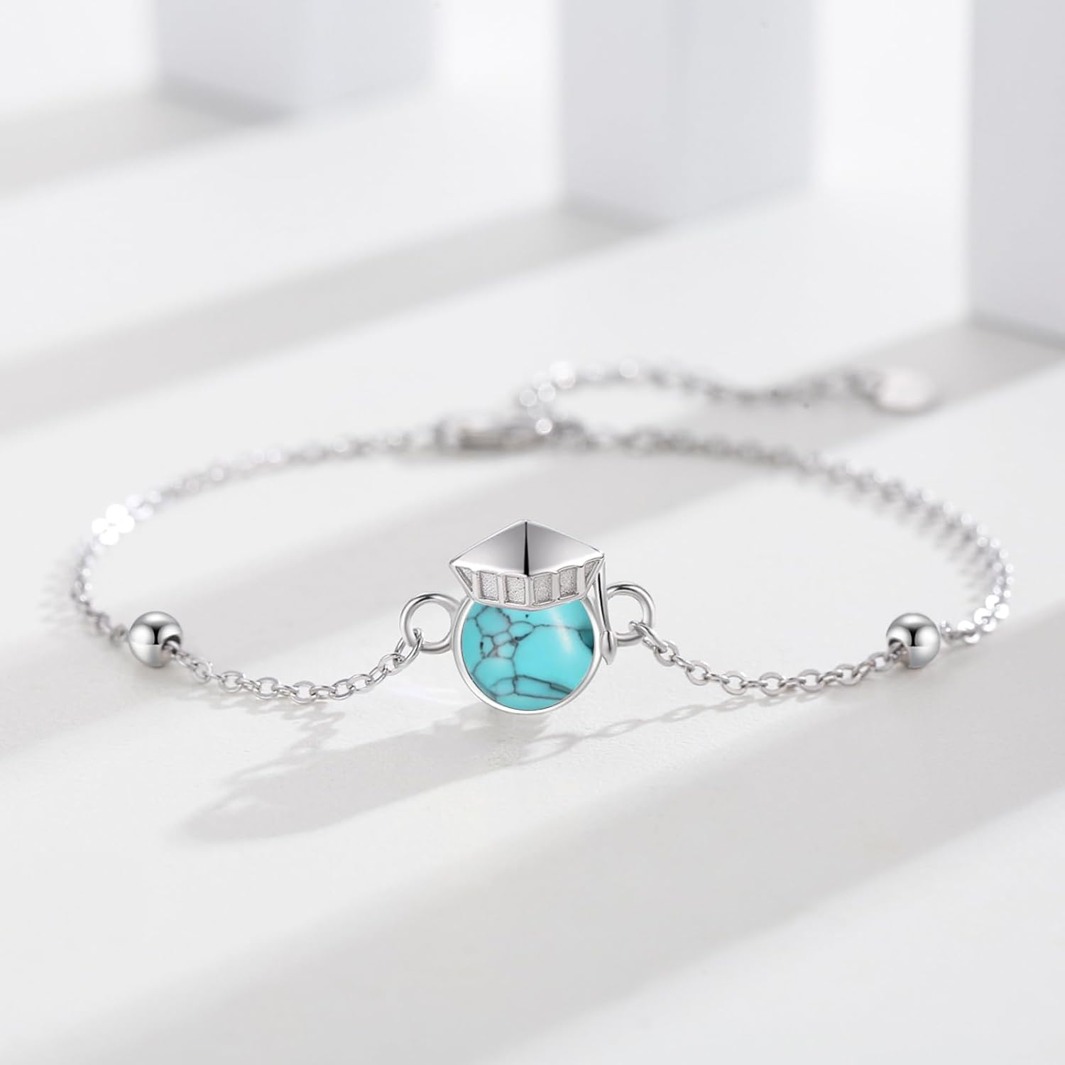 Palpitate Graduation Gifts for Her 925 Sterling Silver Graduation Cap Bracelet Birthday Graduate Jewelry Gifts image 2