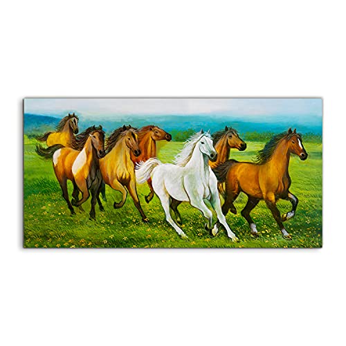 Acryl photo salon chambre 120x60cm running horses tableau moderne