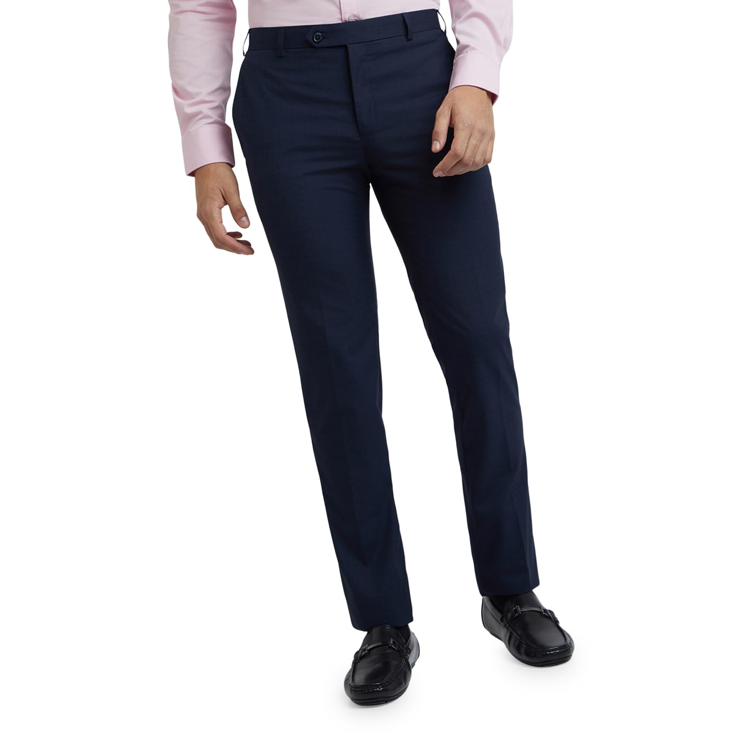 raymond Men's Polyester Blend Checks Pattern Slim Fit Flat Front Formal Trouser-picture-17