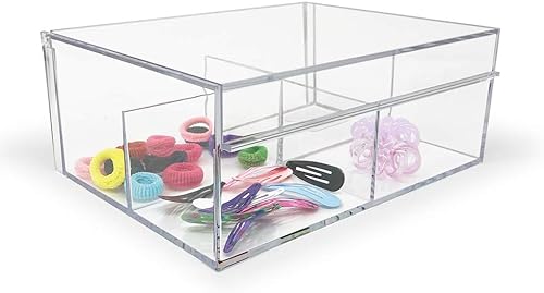 Miniatura 5 de Isaac Jacobs Organizador de acrílico transparente de 4 compartimentos con tapa (6.7 pulgadas de largo x 8.6 pulgadas de ancho x 3.4 pulgadas de