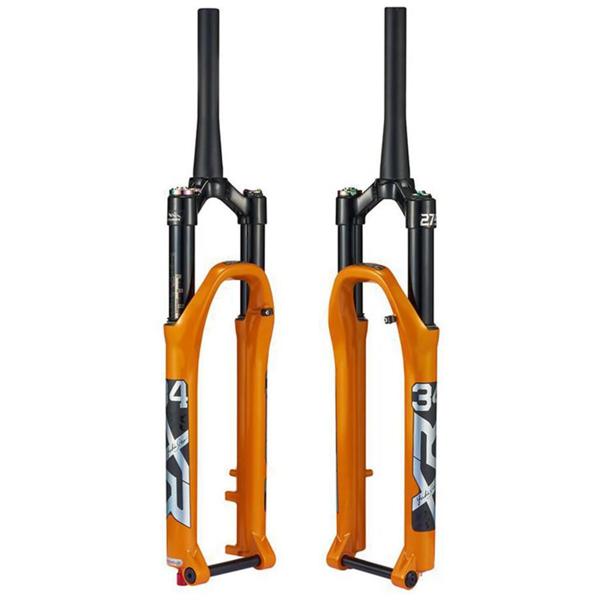 Horquilla de suspensión para Bicicleta de 26, 27,5 y 29 Pulgadas con Ajuste de amortiguación, Tubo de dirección cónico sin Rosca de 1-1/2", Horquilla Delantera para Bicicleta de m