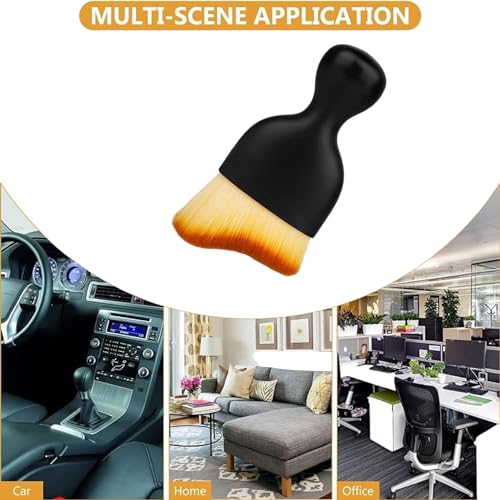 Image of DETACHI Car Interior Cleaning Brush + Microfiber Cloth Super Absorbment 40x40 850 GSM+ Ultra Soft Hair Bristle Brush for A /c Vents Dust, Dashboard Cleaning Laptops, Cleaning Tools Combo Pack 3Pcs