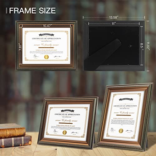 Xuanluo 8.5X11 Graduation Frames Certificate Document Frame With Tempered Glass Wood Grain Color Diploma Frames For Wall And Tabletop Brown 1 Pack #TOP2