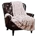 Chanasya Super Soft Fuzzy Faux Fur Elegant Rectangular Embossed Throw Blanket | Fluffy Plush Sherpa Cozy Cream Microfiber Blanket for Bed Couch Living Room Fall Winter Spring (50x65) - Cream